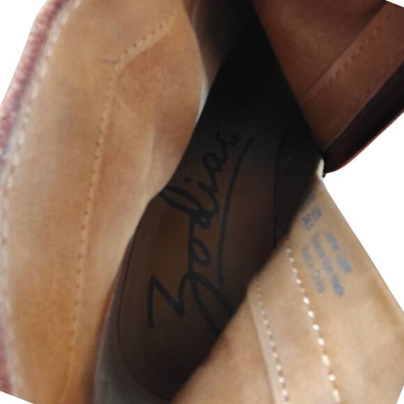 Zodiac Dacey Chestnut Suede Ankle Boots Women’s 7.5 Western Buckle Strap Side Zi - Picture 10 of 12